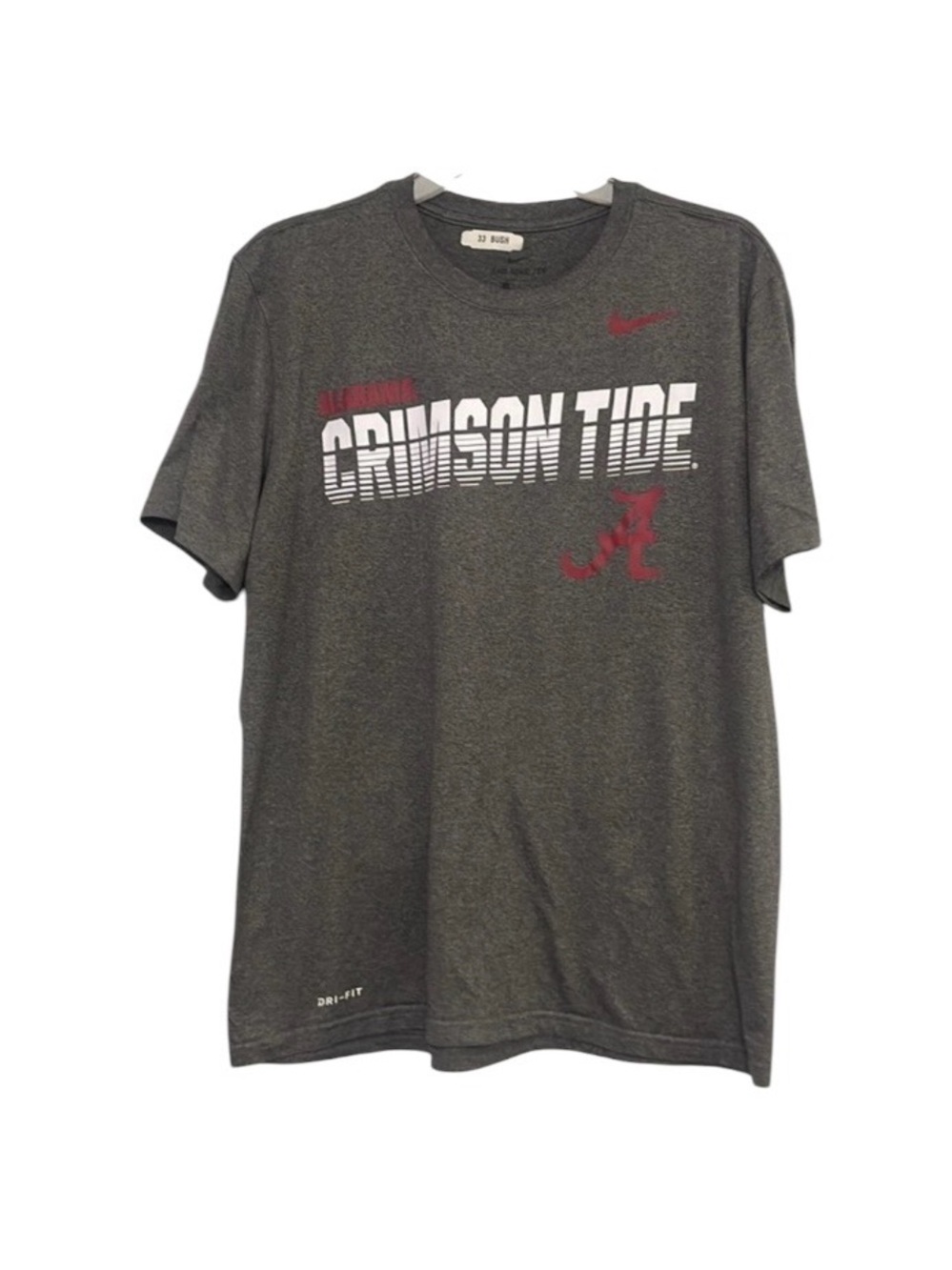 The Nike Tee Alabama Crimson Tide Gray Large T-shirt with Dri-Fit